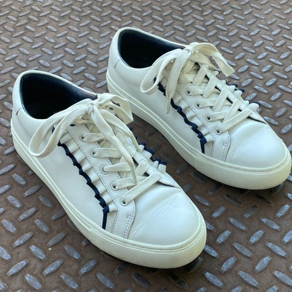 Tory Burch Women Sneaker White Leather Upper Lace Up Sport Shoes Size 9M - Picture 2 of 12